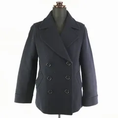 ユナイテッドアローズ★ウールPコート/アウター【38/Women's size-M/紺】総裏仕様/裏地ストライプ柄/シンプル/green label relaxing◆BC59W