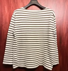 MADE IN FRANCE製 SAINT JAMES ボーダー柄 バスクシャツ ホワイト×ブラウン Mサイズ