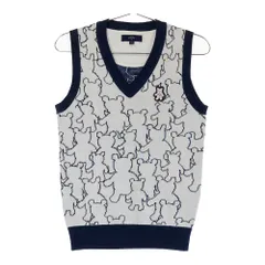 サイズ：M CALLAWAY キャロウェイ  ウール混 Vネック ニットベスト ベア 総柄 ホワイト系 [240101508950] ゴルフウェア レディース ストスト