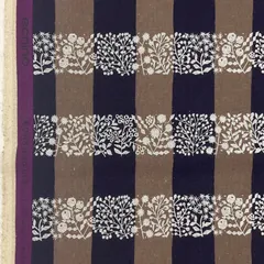 echino エチノ チェック プリント 生地 ベージュ系