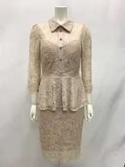 1381 dazzy store デイジーストア　キャバクラ　ドレス　総レース　ペプラム　ミディ　襟付き　二次会　キャバドレス　M