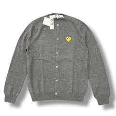 参考上代31900円 未使用品 PLAY COMME des GARCONS 24AW Round Neck Cardigan ラウンドネックカーディガン ニット セーター プレイコムデギャルソン AX-N049-051 グレー L 88621A5