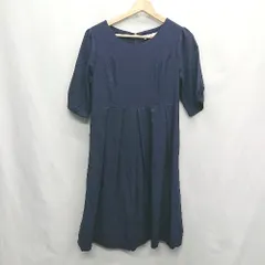 ◇ ⊂ Sweet Mommy スウィートマミー ウエスト紐 半袖 膝丈 ワンピース サイズM ネイビー系 レディース E  【1409240030850】