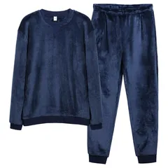 【新品】 [ヒルトップクラウド] パジャマ メンズ もこもこ ルームウェア 冬 裏起毛 長袖 上下セット 丸首 フランネル 保温 防寒 暖かい 部屋着 クリスマス プレゼント 秋冬 0