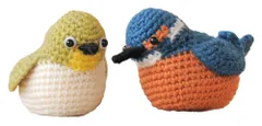 新品 ハマナカ あみものキット 野鳥 シリーズの あみぐるみ (ハマナカ アメリー 使用) B メジロ C カワセミ (サイズ 約 幅5.5cm×高さ6.5cm) H320-003-077