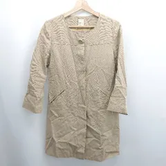 ◇ ⊇ NOLLEY'S ノーリーズ ノーカラー 薄手 長袖 コート サイズ38 ベージュ レディース E  【1506110005656】