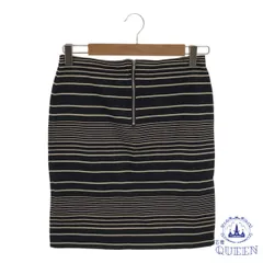 【訳アリ】 H BEAUTY&YOUTH UNITED ARROWS スカート タイトスカート ファスナー カジュアル ミニ丈 レディース ボーダー M 日本製 901-3807 送料無料 古着