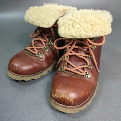 UGG 24cm レザーボアブーツ ブラウン　アグ　ブーツ　防水　使用感あり