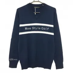 ★特価★【新品】エフィカス Vネックセーター ネイビー×グレー New Style Golf NAMIGOLF メンズ M ゴルフウェア efficaceのサムネイル