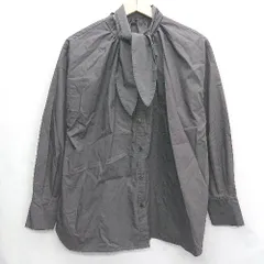 ◇ ◎ NATURAL BEAUTY BASIC 長袖 シャツ ブラウス サイズS チャコールグレー レディース E  【1407180027039】