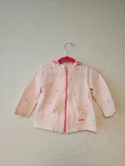 ミキハウス 刺繡 フード カーディガン ジップアップ 90 (状態良好)