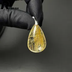 【限定一点】 高級 EU製 ★ROBEAN・タイチンルチルペンダント★黄金針水晶 ゴールド アクセサリー 九星開運天然石 プレゼント1 ギフト 29.4*19*8.9mm M0625660