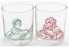【中古】グラス 煉獄杏寿郎＆竈門炭治郎 ペアグラス 「鬼滅の刃 無限列車編 柱描き下ろしイラスト -杏寿郎と炭治郎- WEBSHOPくじ」 B賞