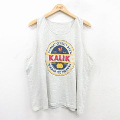 XL/古着 タンクトップ メンズ KALIK ビール クルーネック グレー 霜降り 25jul07 中古