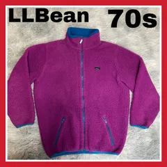 LLBean ボアブルゾン　フリース　ボアジャケット　レディース　Mサイズ　パープル　70s