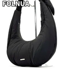 【新品・未使用】FOLNUA（フォルニュア）オーバルバッグブラック_プレーン FOLNUA l フォルニュア