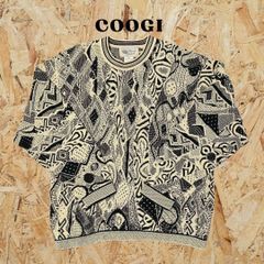 【XL】COOGI / Naturals by COOGI クージー 3D ニット  XL  ヴィンテージ　ビンテージ　ブラック✖️ベージュ　希少 良柄　レア　古着