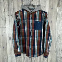 XLARGE エクストララージ 厚地 肉厚 フード付き チェック ネルシャツ メンズ M サイズ