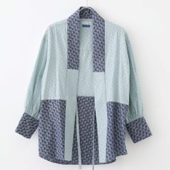 美品】allureville マッププリントブラウス ボウタイ ウォッシャブル