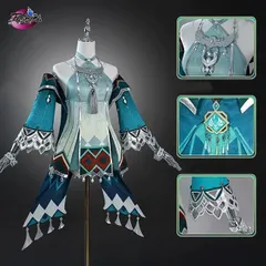 新品 五次元　原神　コスプレ　藍硯　らんやん　衣装　※ウィッグ　靴　武器　追加可