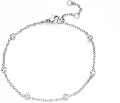 AREUM ブレスレット レディース キュービックジルコニアチェーン アクセサリー 人気 お洒落 上品(シルバー)