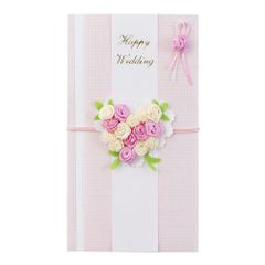 【ラスト1点】結婚祝 154 金封 ハートブーケ柄 PC ピンク 祝儀袋 25154006 ミドリ