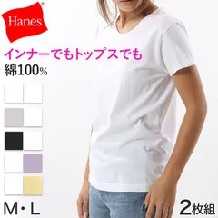 ヘインズ tシャツ レディース 半袖 綿100% ジャパンフィット 2枚組 M・L (Tシャツ 綿 無地 インナー シャツ クルーネック)