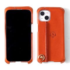 新品 用 ケース 13 革 iPhone (左手持ち HUKURO オレンジ)