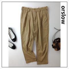 orslow オアスロウ タック チノパンツ コットン 綿 100％ 日本製 M(2) ベージュ (89Y＋4340)25N