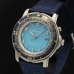 【希少カラー】ターコイズブルー 18Kコーティング × CZダイヤ腕時計 世界初チタニウムウオッチ誕生50年 宇宙をイメージした限定