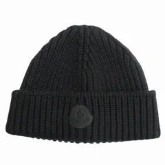 【極美品】希少 モンクレール ニット帽 BERRETTO フォックスファー 黒 極美品】希少 モンクレール ニット帽 BERRETTO フォックスファー 黒