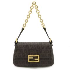 FENDI フェンディ ズッキーノ ズッカ柄 マンマバケット ハンドバッグ ミニバッグ PVC ダークブラウン 茶 ブラック 黒 8BR180