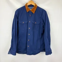 BIAKE SHELTON x LANDS' END 襟コーデュロイ フランネルラインド・シャツジャケット　サイズM　V3265/F3385 07012109　01