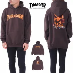 スラッシャーｘネックフェイス パーカー フーディー ブラウン メンズ M L XL LL 2Lサイズ 裏起毛 USモデル スケボー スケーターTHRASHER NECKFACE BURN IT DOWN HOOD