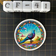방수 스티커 비둘기 스테인드 글라스 스타일 일러스트 멋진 CF-41