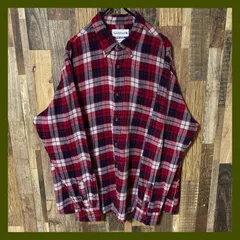 XL ボタンダウン マドラスチェック レッド 長袖 ネルシャツ メンズ  古着