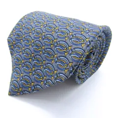 サルヴァトーレフェラガモ ブランド ネクタイ 魚柄 総柄 シルク イタリア製 PO メンズ グレー Salvatore Ferragamo 【中古】