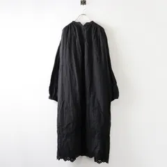 2023 かぐれ アーバンリサーチ kagure URBAN RESEARCH 刺繍ギャザーワンピース F/ブラック コットン ドレス インド製【2400014534863】