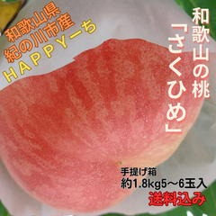☆6月中旬~発送　和歌山の桃「さくひめ」(手提げ小箱5~7玉入)/お買い得/少し訳あり/食べ頃/お試しサイズ