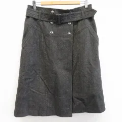 バーバリー BURBERRY ヴィンテージ スカート 巻きスカート風 ベルト付き ロゴボタン a908441i