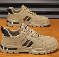 メンズ カジュアルシューズ スニーカー ローカット 軽量 通気性 ウォーキングシューズ おしゃれ 普段履き 通勤 通学 旅行 ベージュ