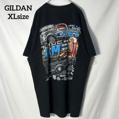 【GILDAN】DIESEL アウトロー ディーゼル スーパーシリーズ 2019 Hot Shot's Secret 自動車　両面プリント　企業ロゴ　オーバーサイズ　半袖Tシャツ　クロ　XL US古着