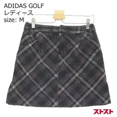 ADIDAS GOLF アディダスゴルフ インナー付きコットンスカート チェック柄 ブラック系 M [240001822870]#