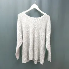 ◇ ITEMS URBAN RESEARCH Vネック 薄手 リブ 長袖 ニット サイズFREE グレー レディース E  【1308160014608】