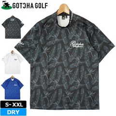 【カラー・サイズ選択可】ガッチャゴルフ メンズ 半袖モックネックシャツ ボタニカル柄 吸汗速乾 222GG1000 新品【GOTCHA GOLF正規販売店】