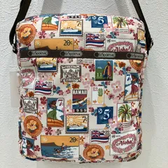 5264　LeSportsac レスポートサック　レイアロハ　ハワイ　切手柄　ショルダーバッグ　ポシェットサコッシュ　ミニバッグ　肩がけ　斜めがけ　クロスボディ　ナイロン　総柄