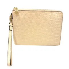 ◆TORYBURCH トリーバーチ ポーチ クラッチバッグ エンボスロゴ 本革 EMBOSSED T LARGE WRISTLET レディース