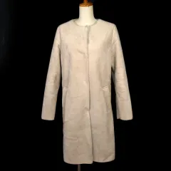 センスオブプレイス バイ アーバンリサーチ Sense of Place by Urban Research コート ノーカラー フェイクムートン フリー ベージュ