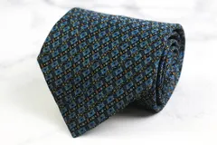 ゲラルディーニ ブランド ネクタイ ストライプ柄 ドット 格子柄 シルク 日本製 PO メンズ ブルー GHERARDINI 【中古】