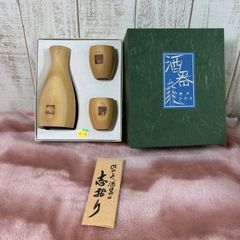【人気商品】木曽工芸 徳利 日本製 木製 ひのき 丸 ぐい呑み 3点セット